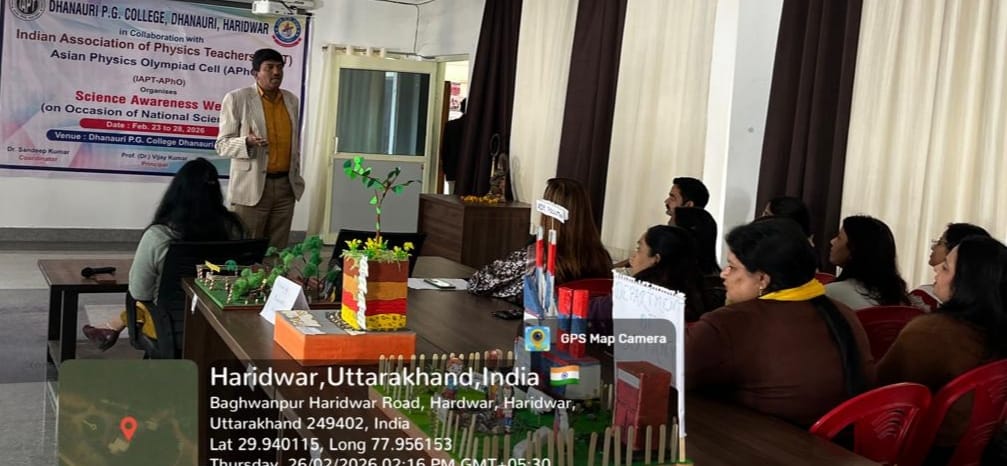 धनौरी पी.जी. कॉलेज में ‘विज्ञान जागरूकता सप्ताह’ के चौथे दिन मॉडल प्रस्तुतीकरण का आयोजन
