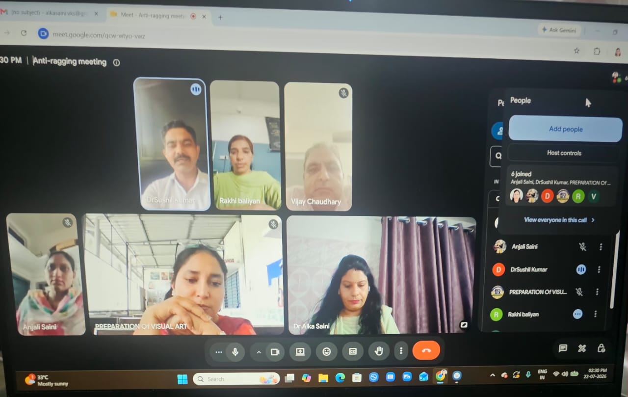 धनौरी पी.जी. कॉलेज में नवीन सत्र 2026–27 के लिए एंटी रैगिंग समिति की महत्वपूर्ण बैठक आयोजित